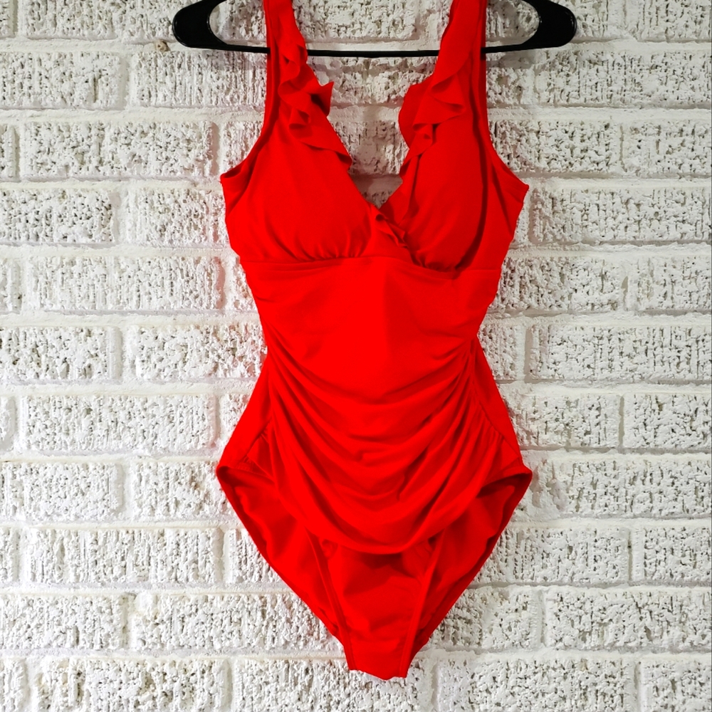 Ralph Lauren Underwire Ruffle One-Piece Swimsuit